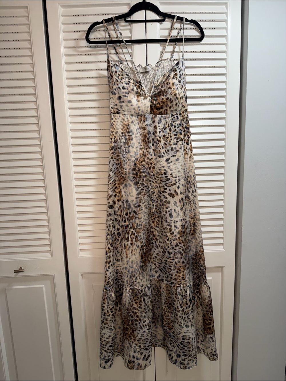 Lola & Sophie Brown and Cream Leopard-Print Maxi Slip Dress